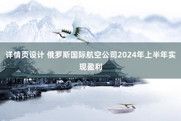 详情页设计 俄罗斯国际航空公司2024年上半年实现盈利